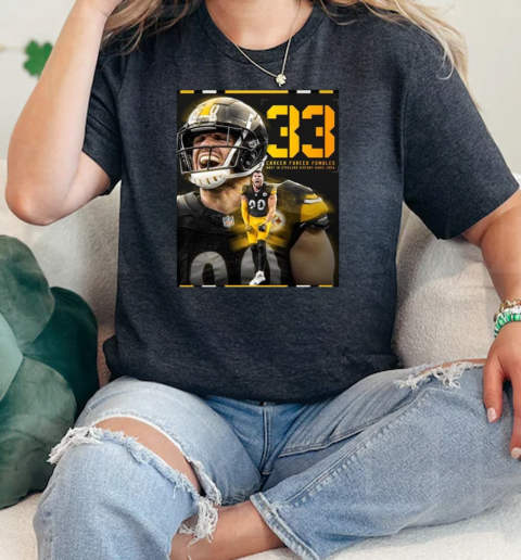 T.J. Watt Gear 33 Carrer Forced Fumble Most In Steelers History Since 1994  Classic Womens T-shirt