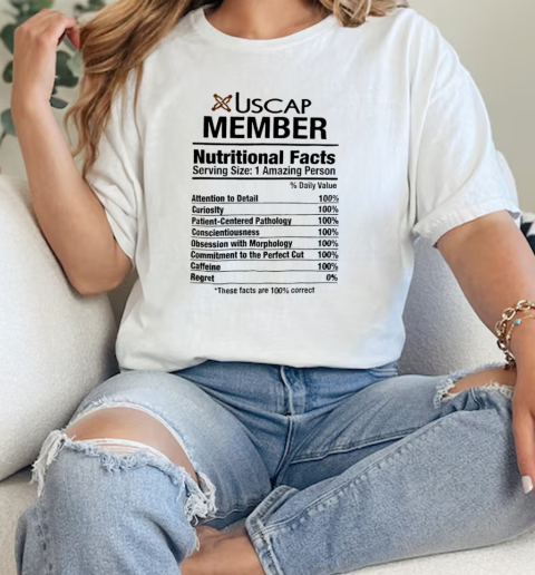 Uscap member nutritional facts serving size 1 amazing person  Classic Womens T-shirt