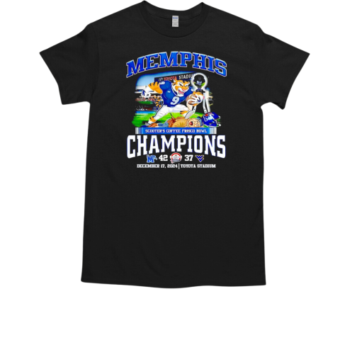 Memphis Tigers football Scooter's Coffee Frisco Bowl Champions 2024 T-Shirt