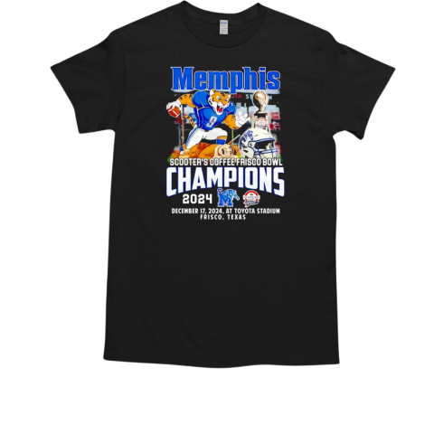 Memphis Tigers Scooter's Coffee Frisco Bowl 2024 Champs T-Shirt