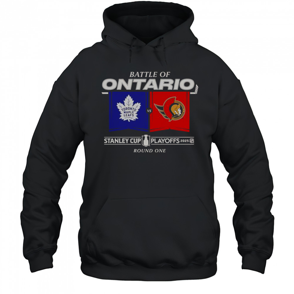 Battle Of Ontario 2025 Stanley Cup Playoffs Round 1 Match Up T-Shirt Hoodie