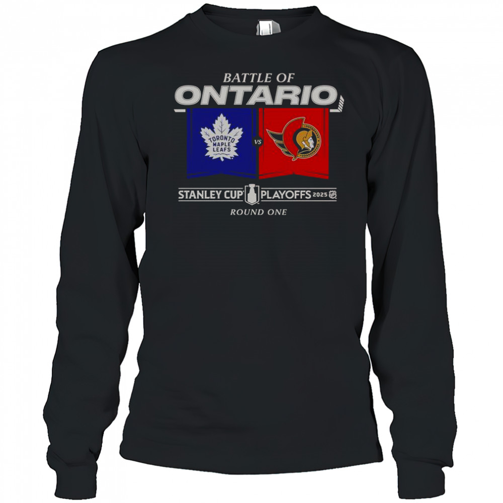 Battle Of Ontario 2025 Stanley Cup Playoffs Round 1 Match Up T-Shirt Long Sleeved