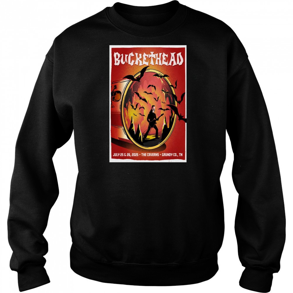 Buckethead The Caverns Grundy CO TN July 25th-26th 2025 Poster Graphic t-shirt Hoodie