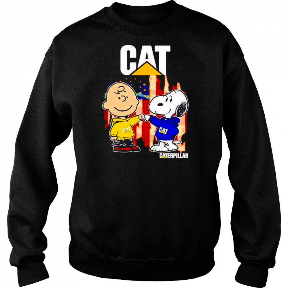 Caterpillar Charlie Brown and Snoopy shirt Hoodie