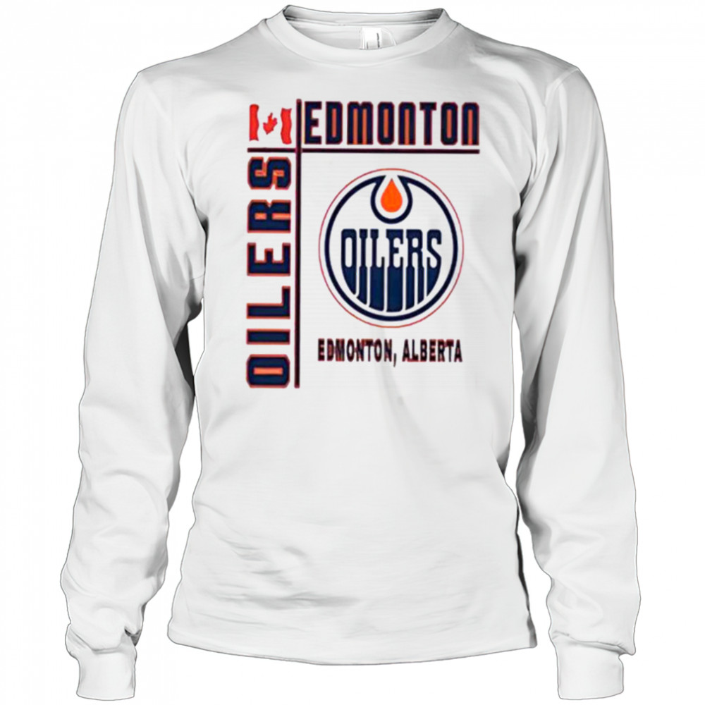 Edmonton Oilers hockey Canada flag shirt Long Sleeved