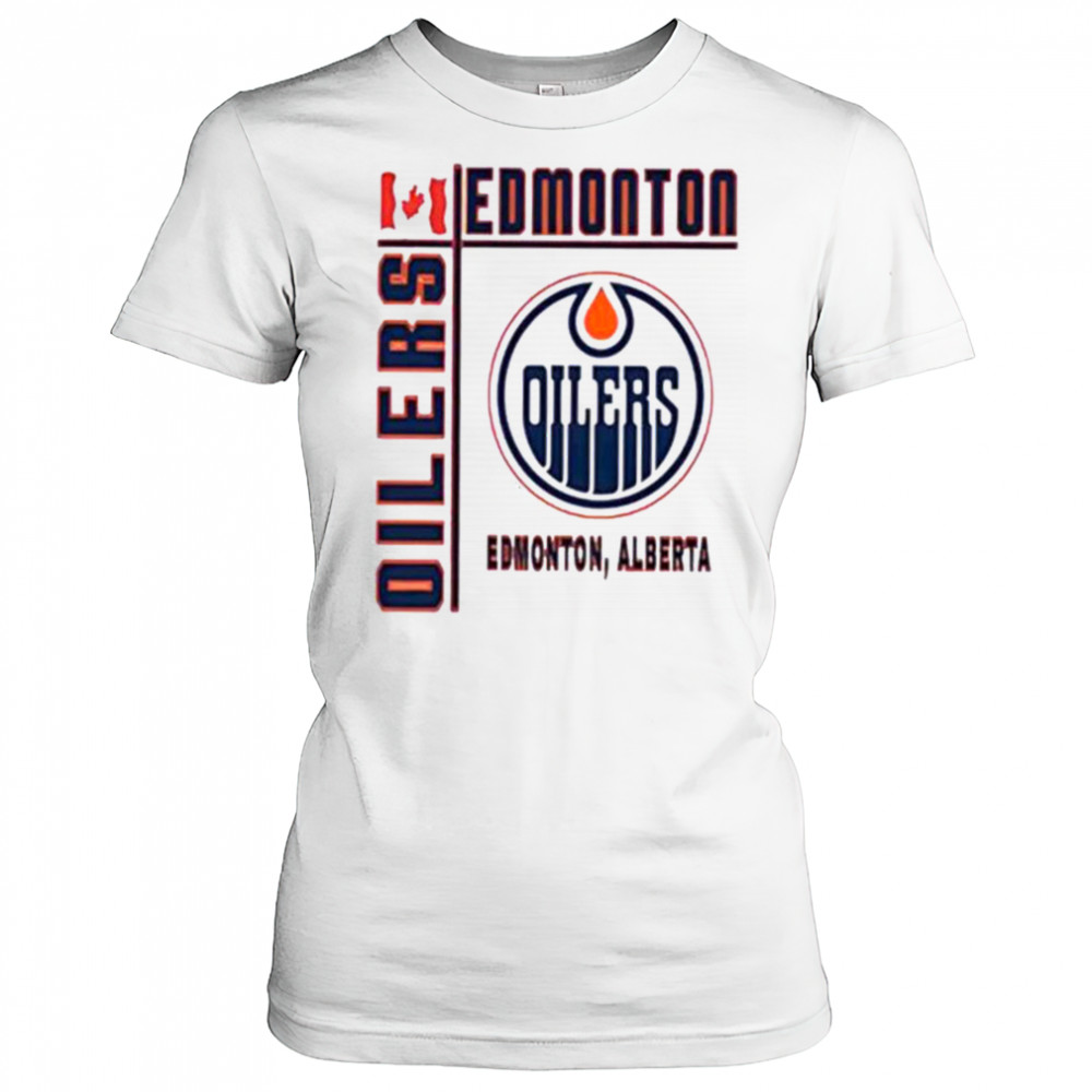 Edmonton Oilers hockey Canada flag shirt Women's T-shirt