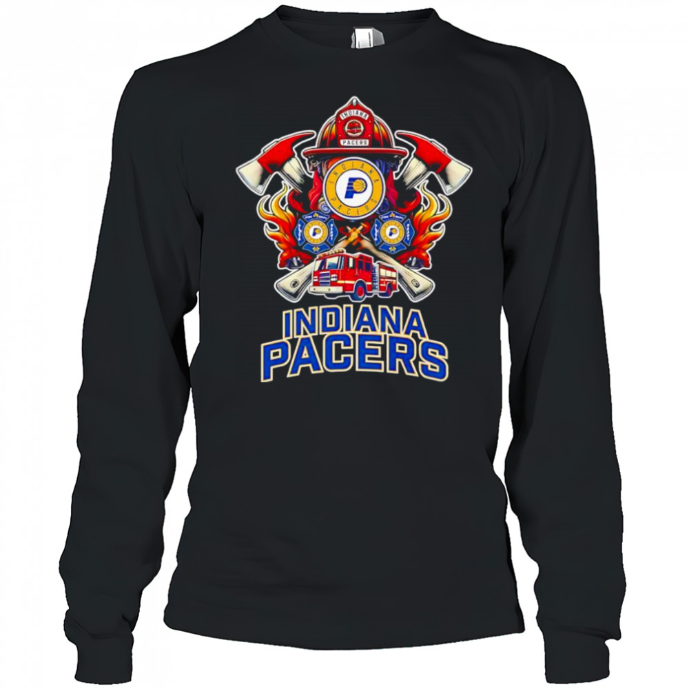 Firefighter Indiana Pacers shirt Long Sleeved