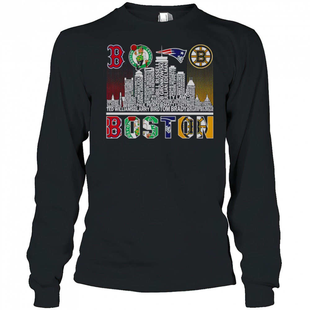 Good Skyline Boston Sports Team Players Name T-Shirt Long Sleeved