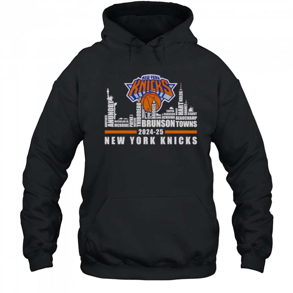 Good Skyline City 2024-25 New York Knicks Players Name T-Shirt Hoodie