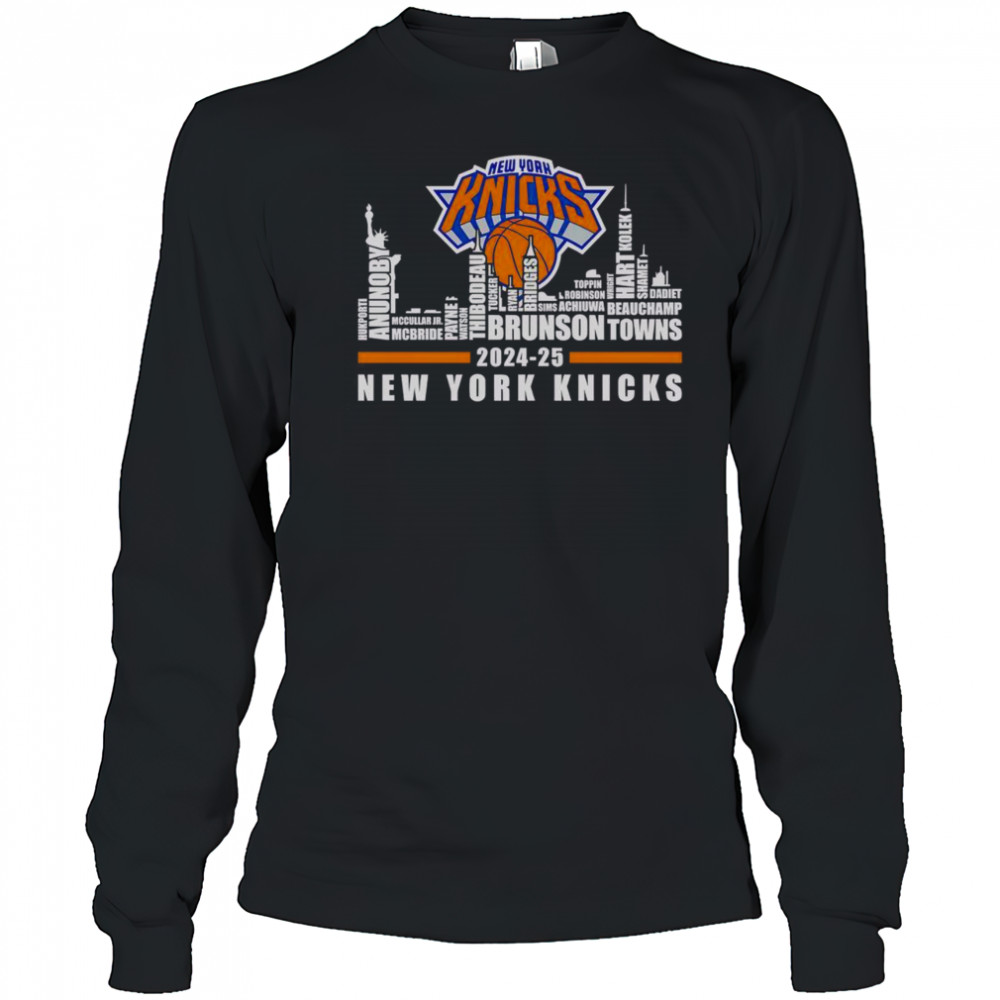 Good Skyline City 2024-25 New York Knicks Players Name T-Shirt Long Sleeved