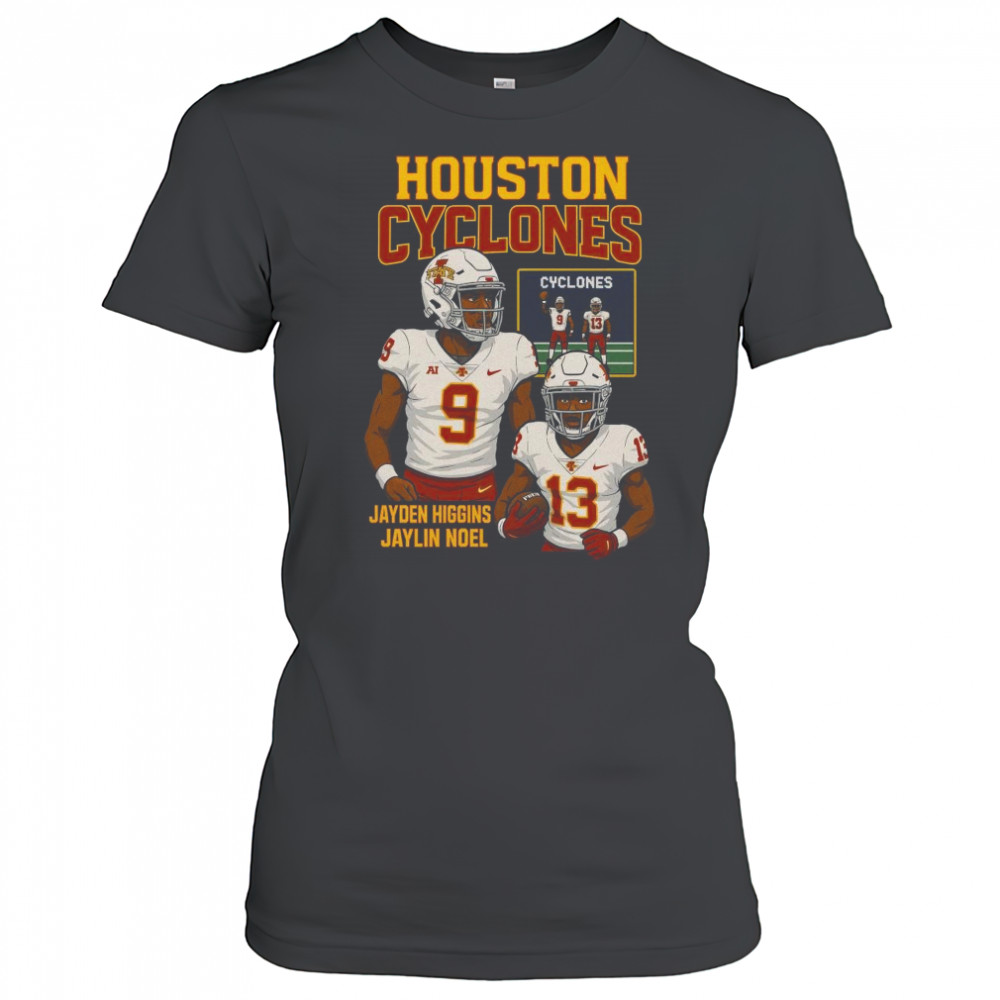 Houston Cyclones Jayden Higgins And Jaylin Noel NFL Draft 2025 Caricatures t-shirt Women's T-shirt