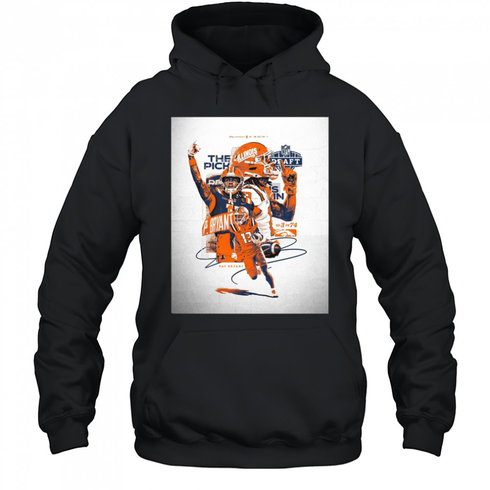 Illinois Fighting Illini football The Pick Pat Bryant NFL Draft 2025 Signature Round 3 Pick 74 Poster t-shirt Hoodie