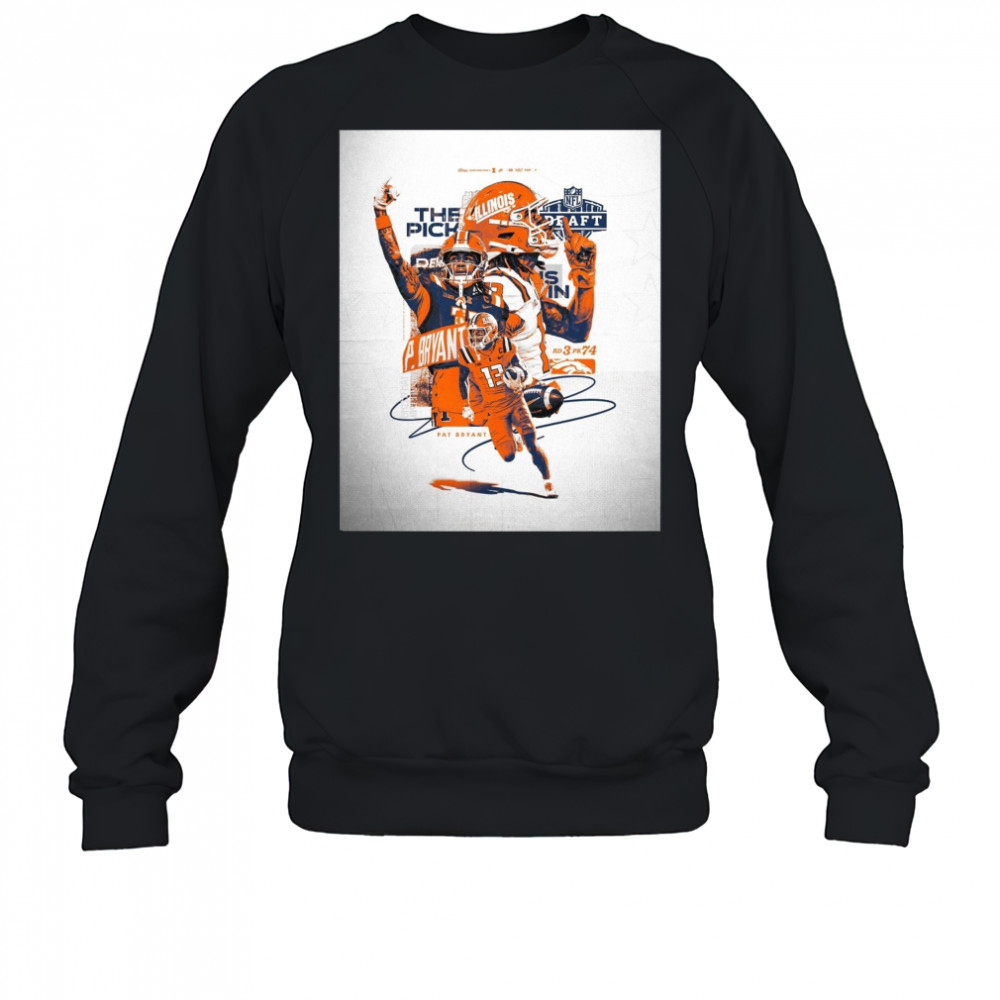 Illinois Fighting Illini football The Pick Pat Bryant NFL Draft 2025 Signature Round 3 Pick 74 Poster t-shirt Sweatshirt