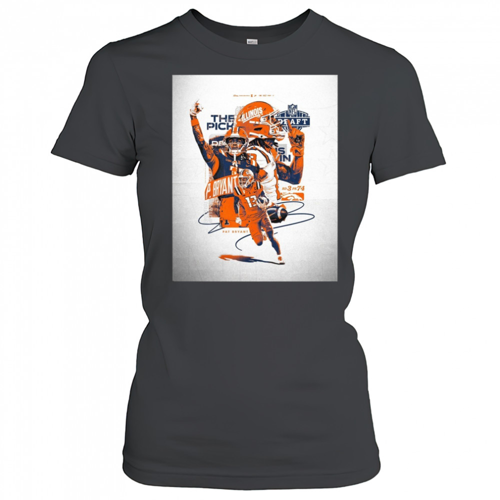 Illinois Fighting Illini football The Pick Pat Bryant NFL Draft 2025 Signature Round 3 Pick 74 Poster t-shirt Women's T-shirt