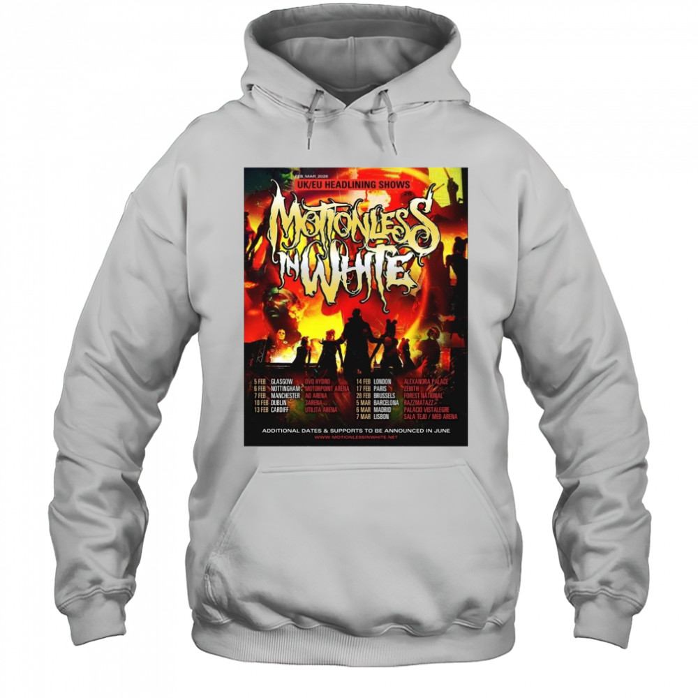 Knotfest EU UK Headlining Shows Motionless In White 5 Feb Glasgow Ovo Hydro 6 Feb Nottingham Motorpoint Arena t-shirt Hoodie
