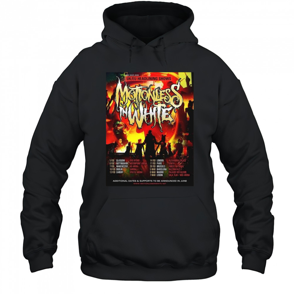 Motionless In White UK EU Headlining Shows 2026 Tour Shirt Hoodie