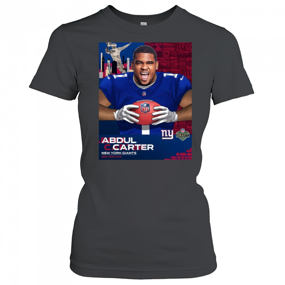 New York Giants NFL Draft 2025 Penn State Edge rusher Abdul Carter Poster t-shirt Women's T-shirt
