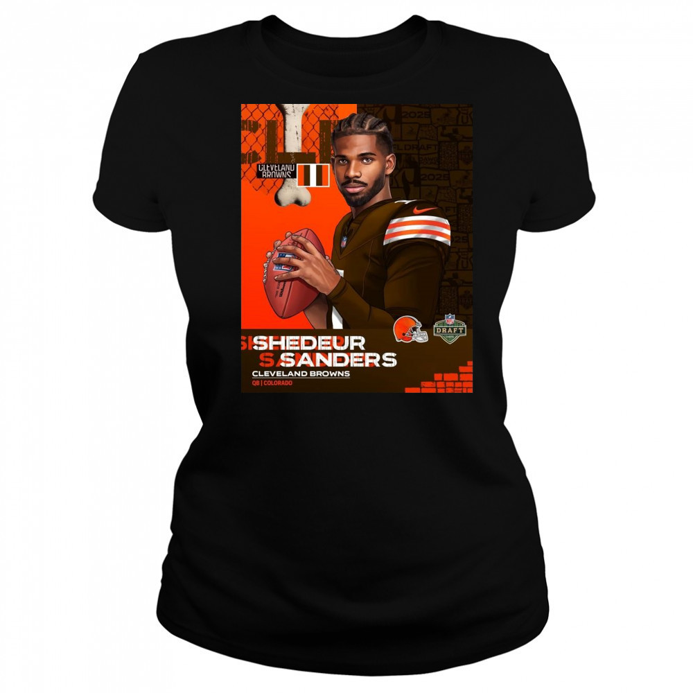 NFL Draft 2025 Shedeur Sanders Cleveland Brown To QB Colorado Poster t-shirt Women's T-shirt