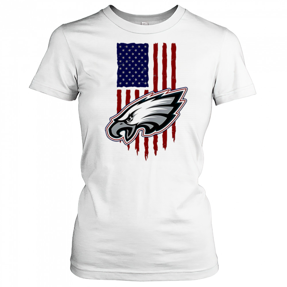 Philadelphia Eagles American Flag logo shirt Women's T-shirt
