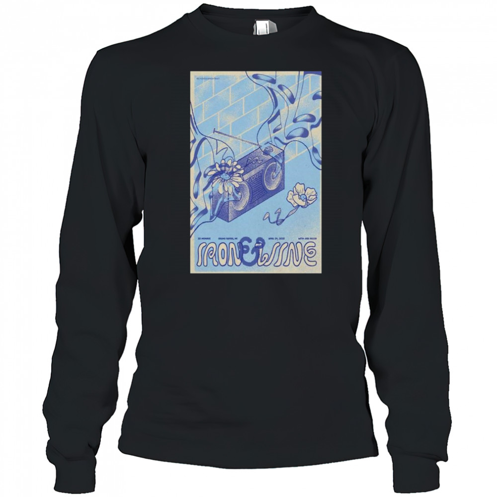 Poster Iron & Wine at 20 Monroe, Grand Rapids, MI Apr 24 2025 Tour t-shirt Long Sleeved