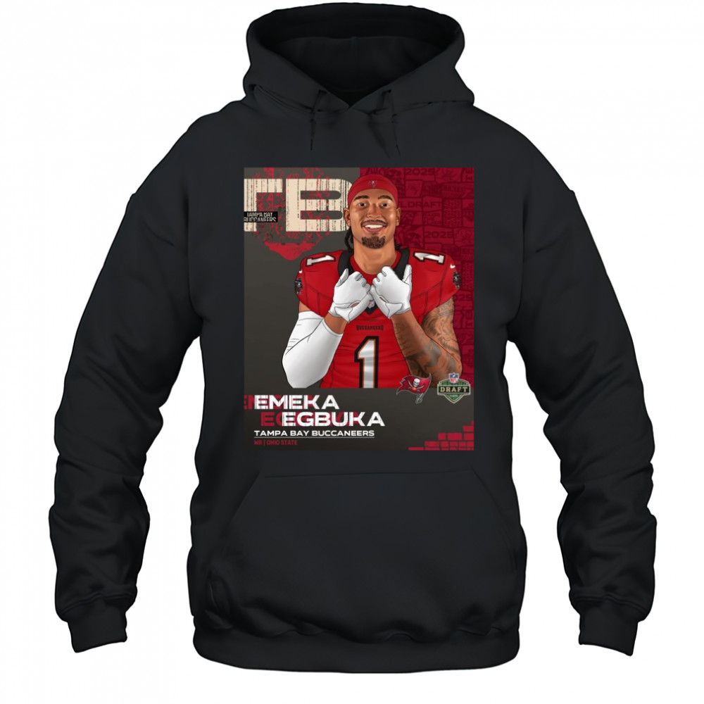 Poster Ohio State receiver Emeka Egbuka drafted by Tampa Bay Buccaneers NFL Draft 2025 t-shirt Hoodie