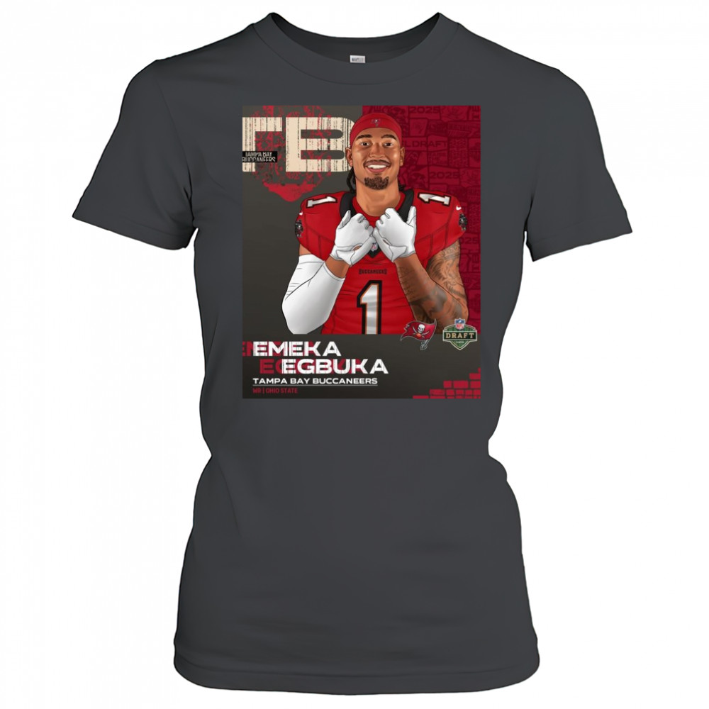 Poster Ohio State receiver Emeka Egbuka drafted by Tampa Bay Buccaneers NFL Draft 2025 t-shirt Women's T-shirt