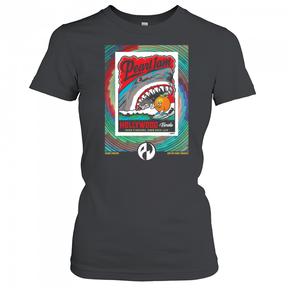 Poster Pearl Jam Hollywood Dead Pioneers Hard Rock Live Florida Art By Coby Schultz t-shirt Women's T-shirt