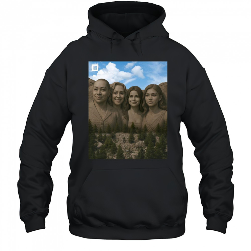 Poster Raven-Symone. Miley Cyrus. Selena Gomez. Zendaya Disney Channel Mount Rushmore 2025 t-shirt Hoodie