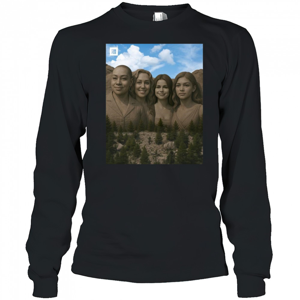 Poster Raven-Symone. Miley Cyrus. Selena Gomez. Zendaya Disney Channel Mount Rushmore 2025 t-shirt Long Sleeved