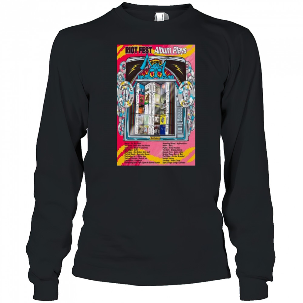 Poster Riot Fest Album Plays Douglass Park in Chicago, IL Sep 19-20-21 2025 Tour t-shirt Long Sleeved