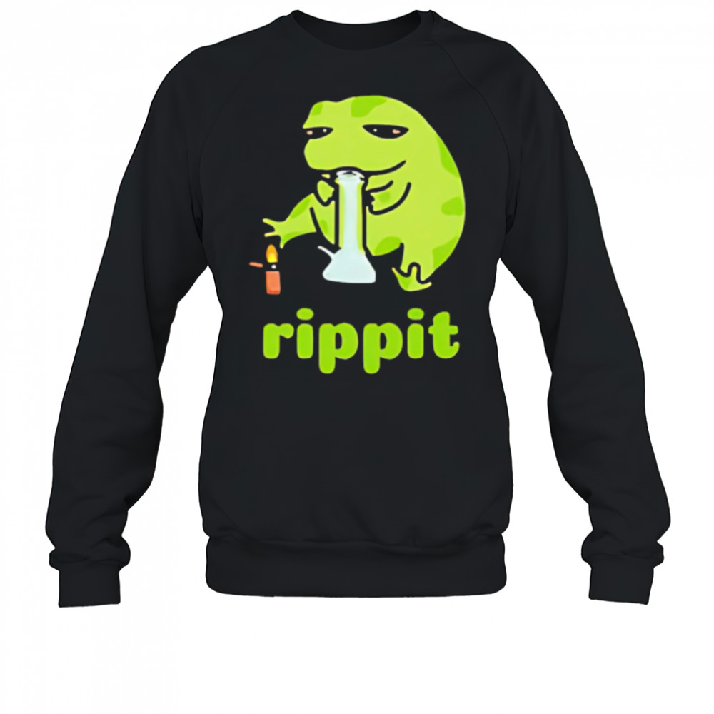 Rippit stoner frog shirt Sweatshirt