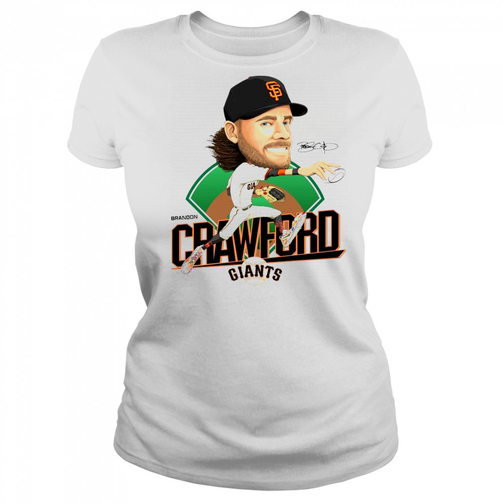 San Francisco Giants Celebrating The Legendary Brandon Crawford Caricature Signature MLB t-shirt Women's T-shirt