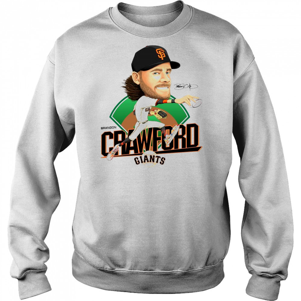 San Francisco Giants Celebrating The Legendary Brandon Crawford Caricature Signature MLB t-shirt Hoodie