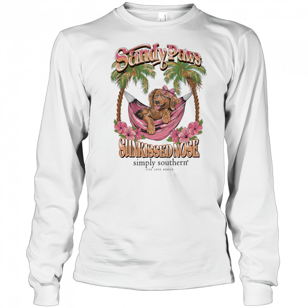 Sandy Paws Hammock Dog shirt Long Sleeved
