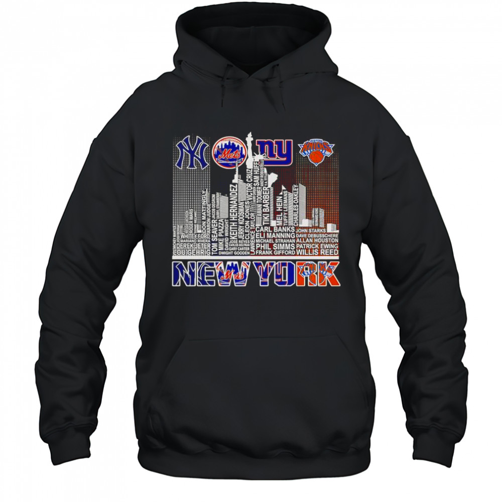 Skyline New York Sports Team Player Name T-Shirt Hoodie