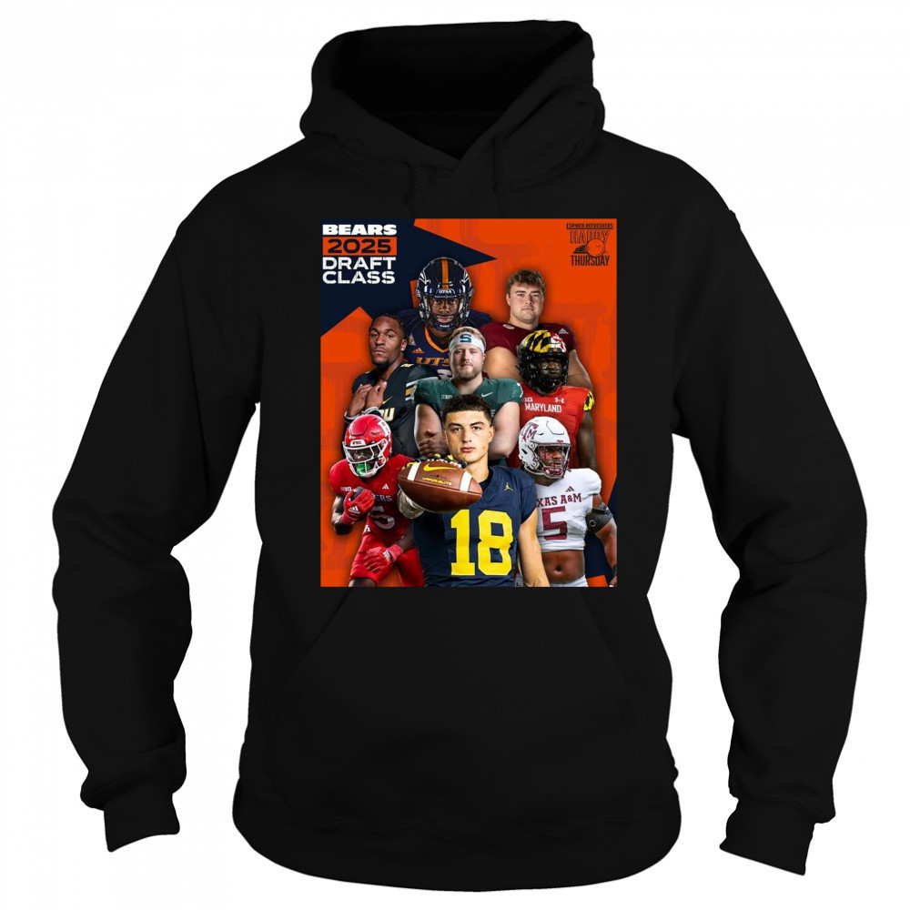 Spiked Refreshers Happy Thursday ZahQuan Frazier Ozzy Trapilo Luther Burden lll Chicago Bears 2025 Draft Class Poster t-shirt Sweatshirt