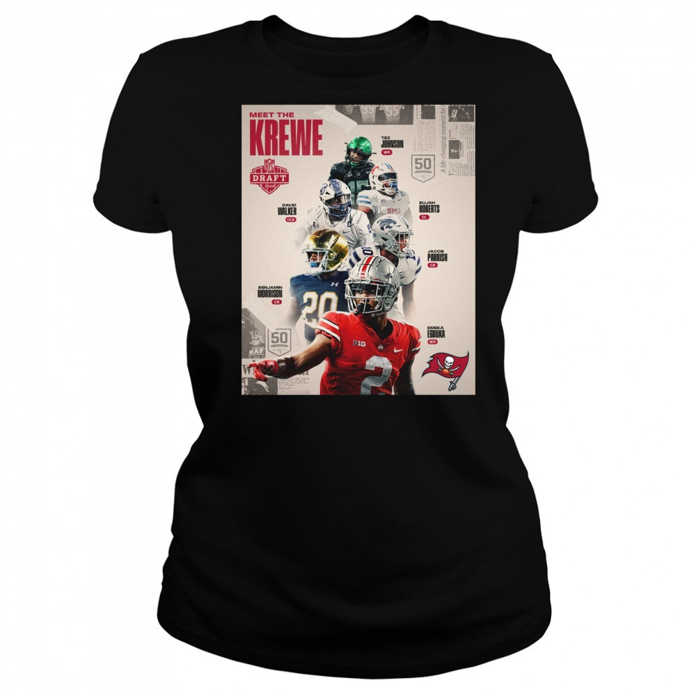 Tampa Bay Buccaneers Meet The Krewe NFL Draft 2025 John Walker Roberts Morrison Parrish Egbuka Poster t-shirt Women's T-shirt