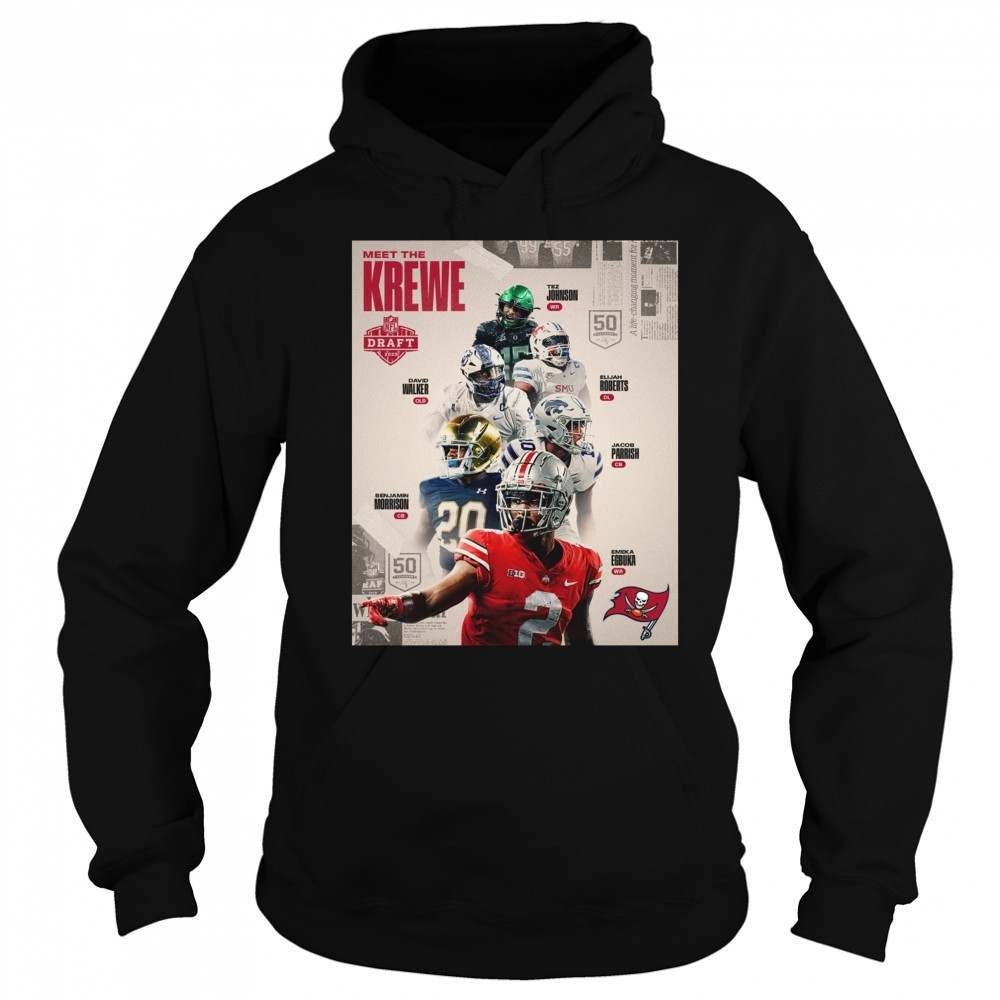 Tampa Bay Buccaneers Meet The Krewe NFL Draft 2025 John Walker Roberts Morrison Parrish Egbuka Poster t-shirt Sweatshirt