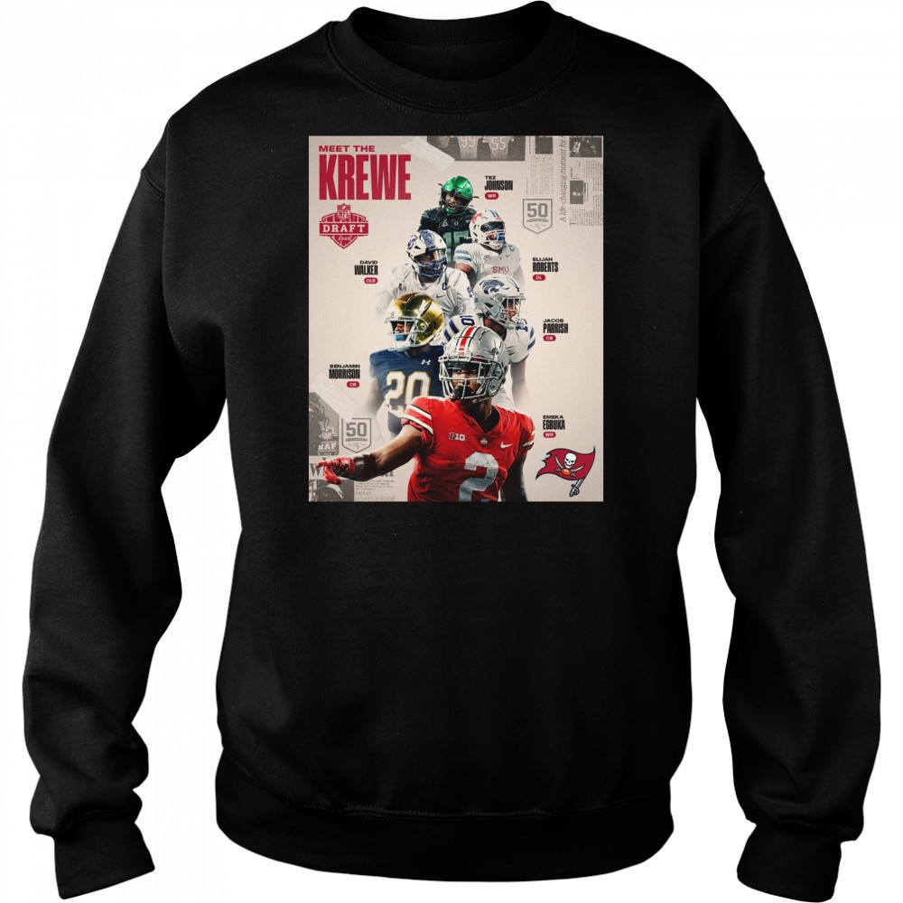 Tampa Bay Buccaneers Meet The Krewe NFL Draft 2025 John Walker Roberts Morrison Parrish Egbuka Poster t-shirt Hoodie