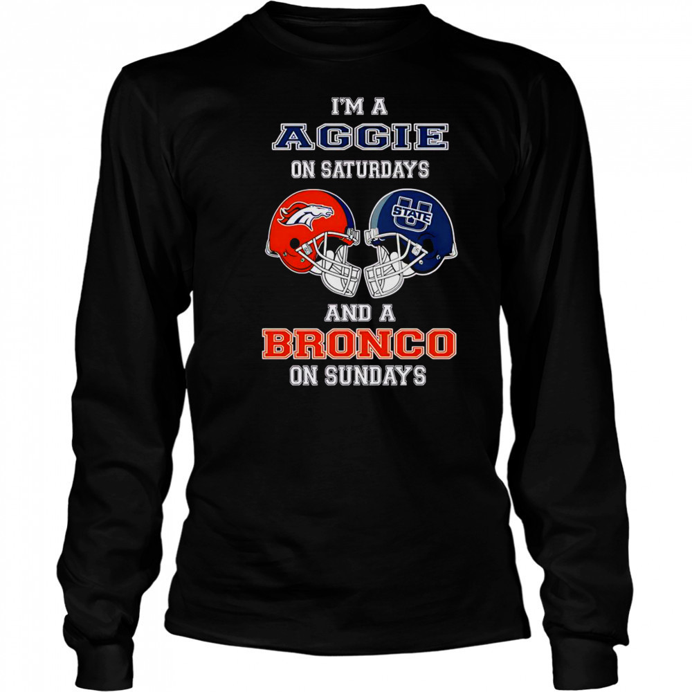 Top I’m A Uggie On Saturdays And A Bronco On Sundays T-Shirt Long Sleeved
