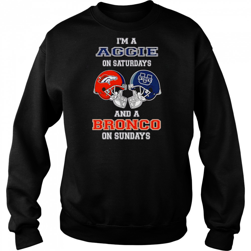 Top I’m A Uggie On Saturdays And A Bronco On Sundays T-Shirt Hoodie