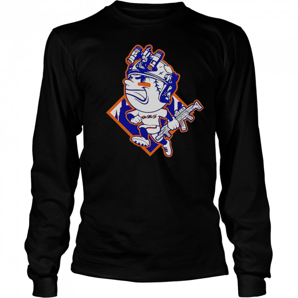 Top New York Mets Mr. Met Mascot Soldier’s Helmet T-Shirt Long Sleeved