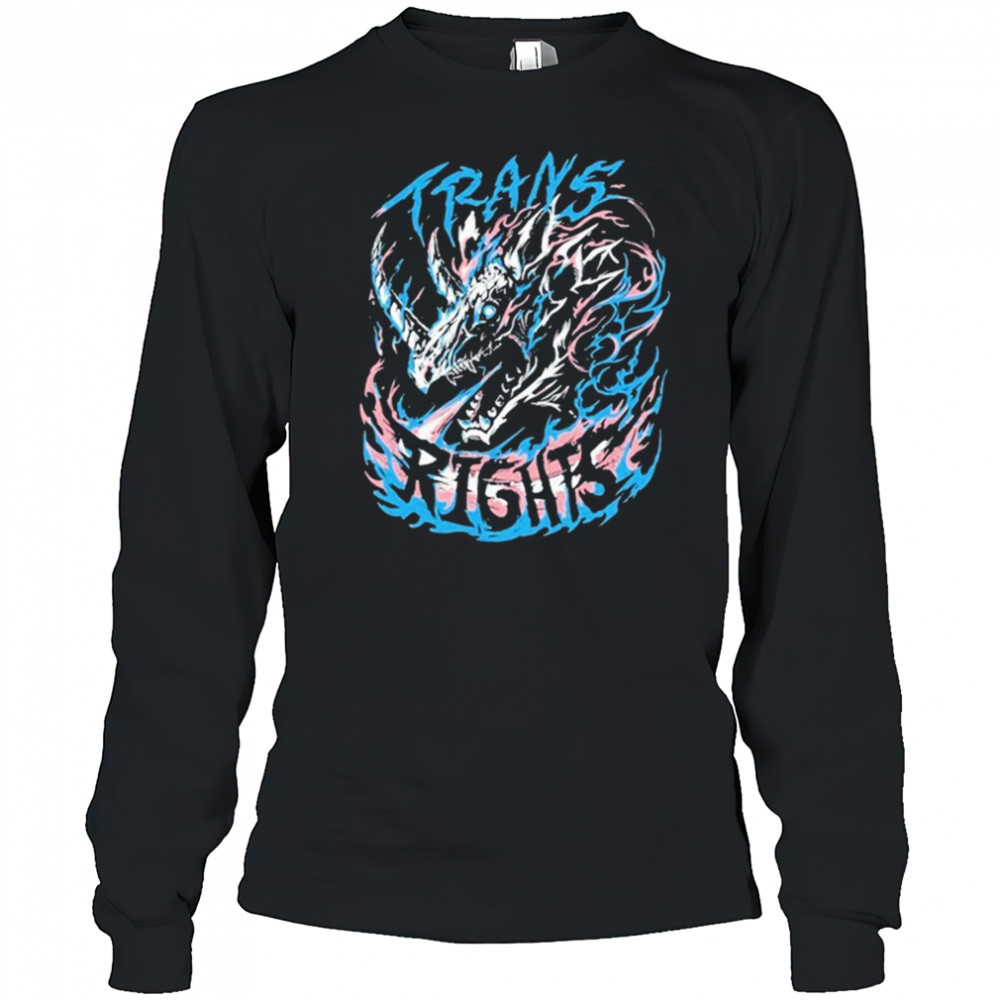 Trans Rights Dragon T-shirt Long Sleeved