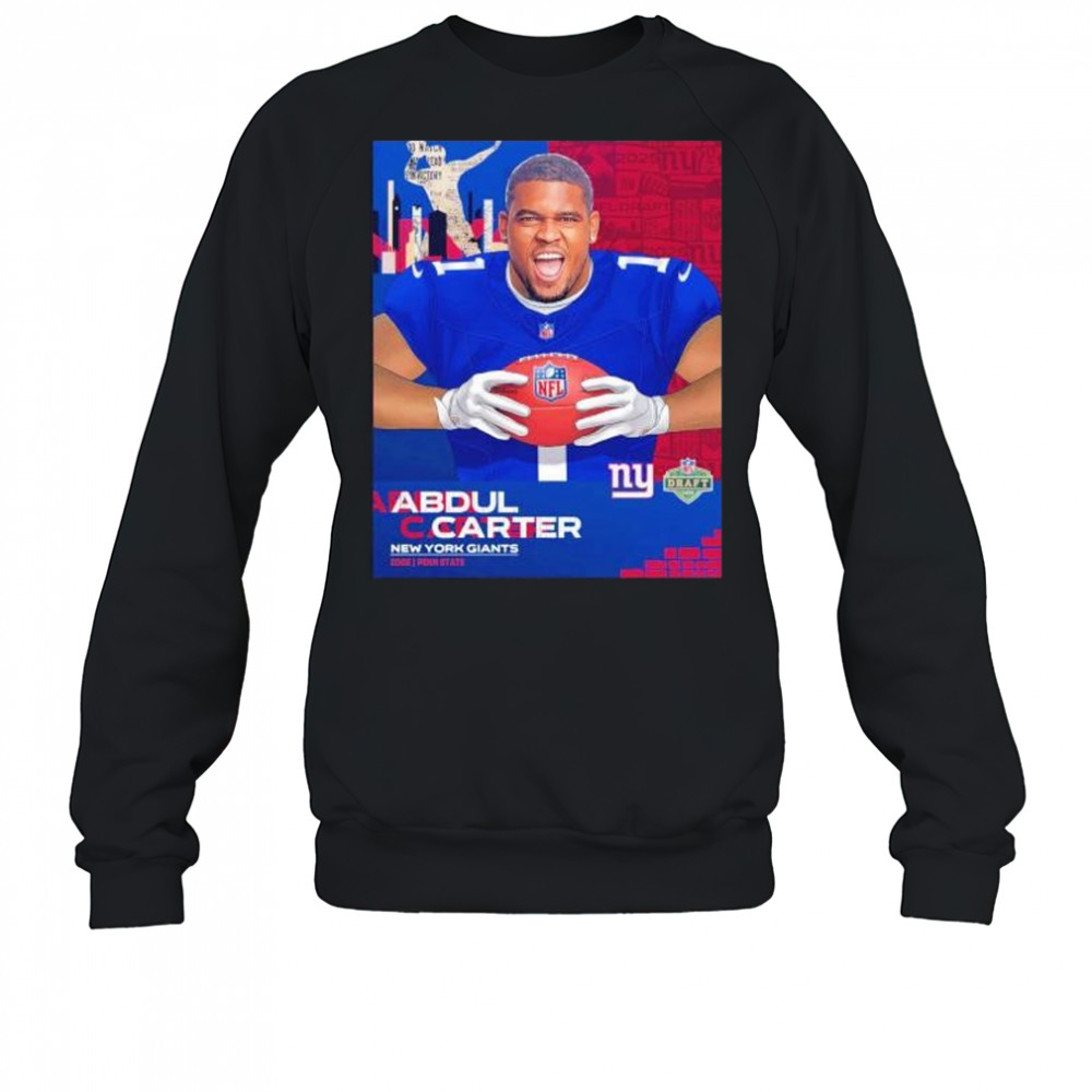 Abdul Carter New York Giants 2025 NFL Draft cartoon shirt Sweatshirt