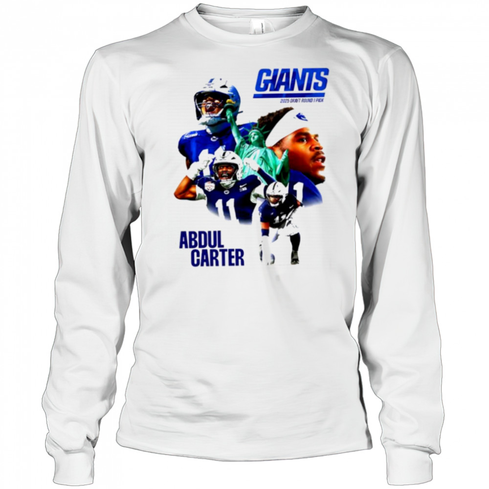 Abdul Carter NY Giants 2025 Draft round 1 pick shirt Long Sleeved