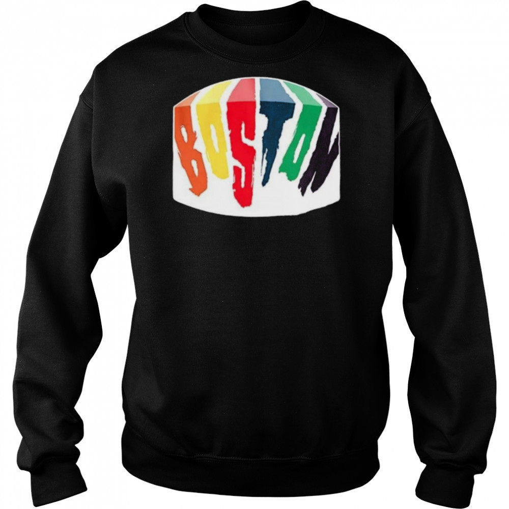 Boston rainbow paint colorful shirt Hoodie