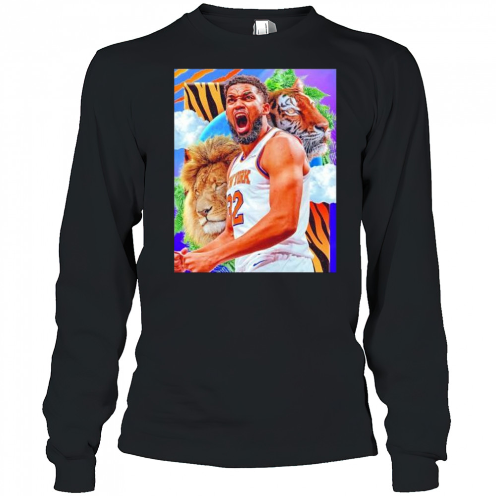 Brought a KAT to the concrete jungle Karl-Anthony Towns New York Knicks shirt Long Sleeved
