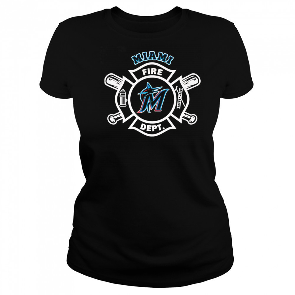 Fire dept Miami Marlins baseball shirt Women's T-shirt