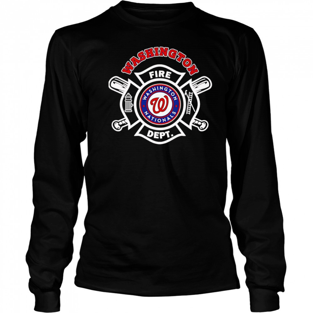 Fire dept Washington Nationals baseball shirt Long Sleeved