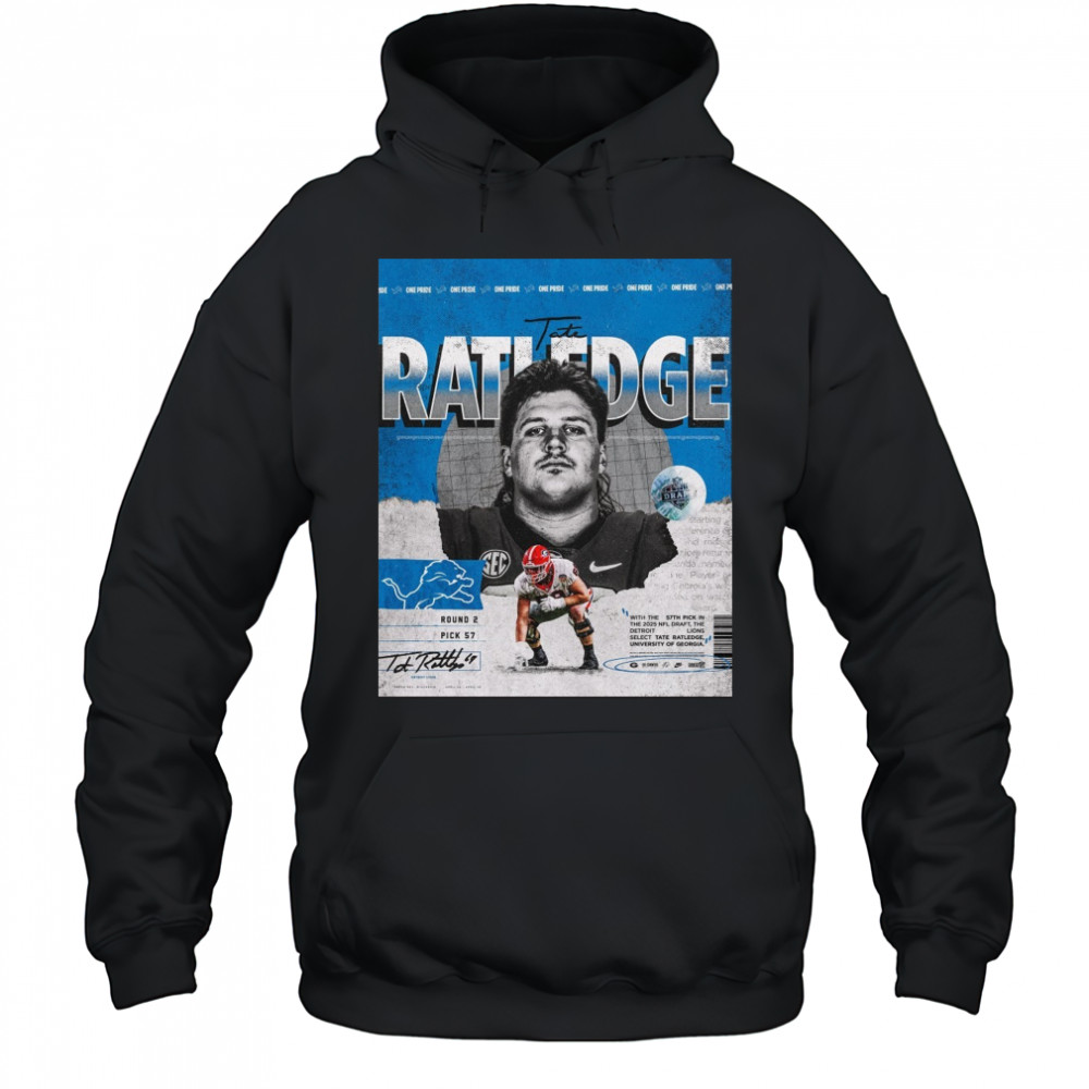 Georgia Bulldogs football Tate Ratledge Lions With The 57th Pick In The 2025 NFL Draft Signature Poster t-shirt Hoodie